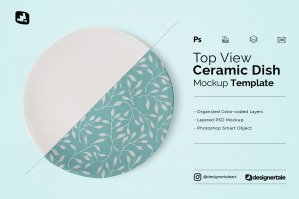 Top View Ceramic Dish Mockup