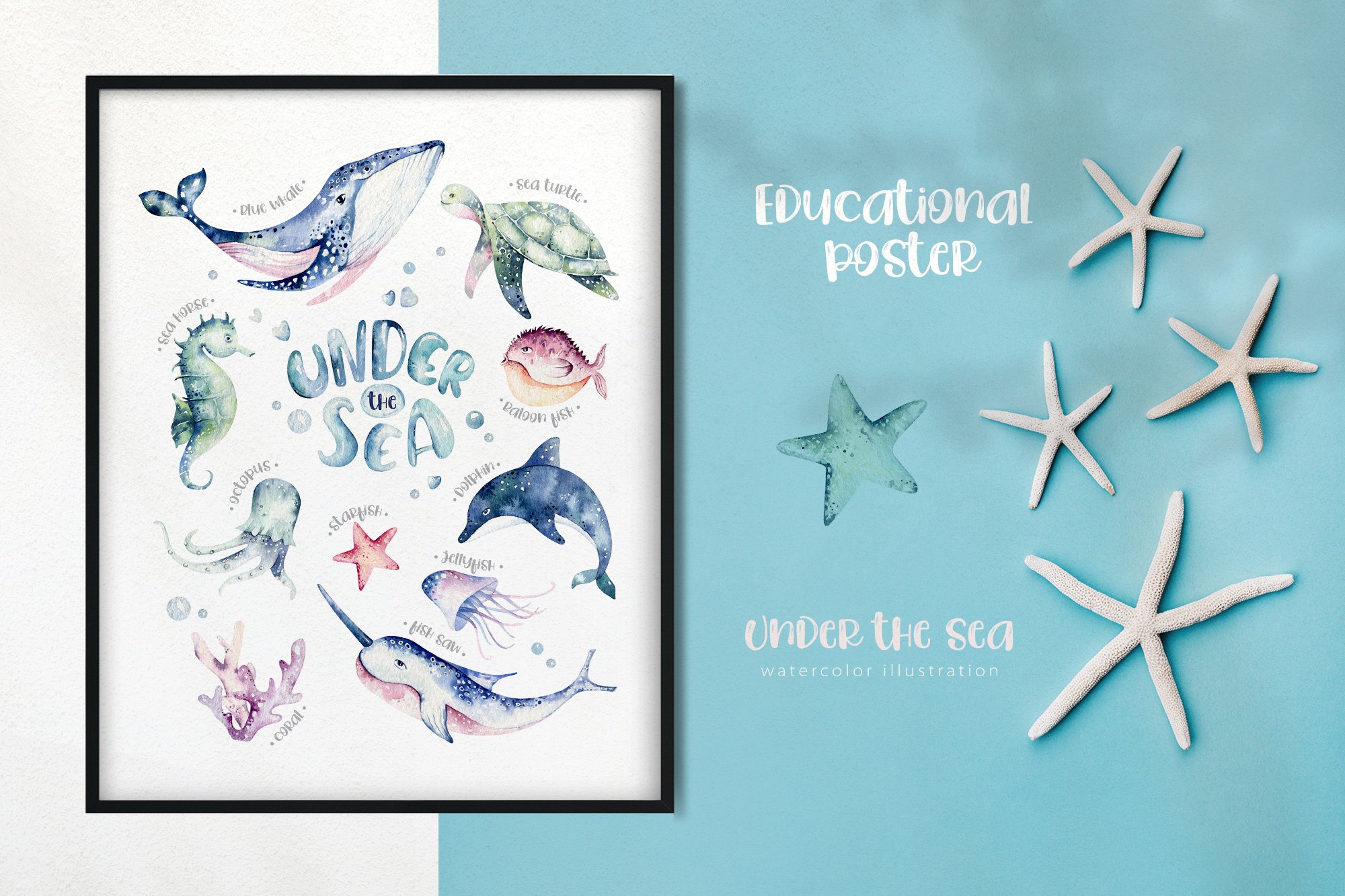 Under The Sea Watercolor Set - Undersea World