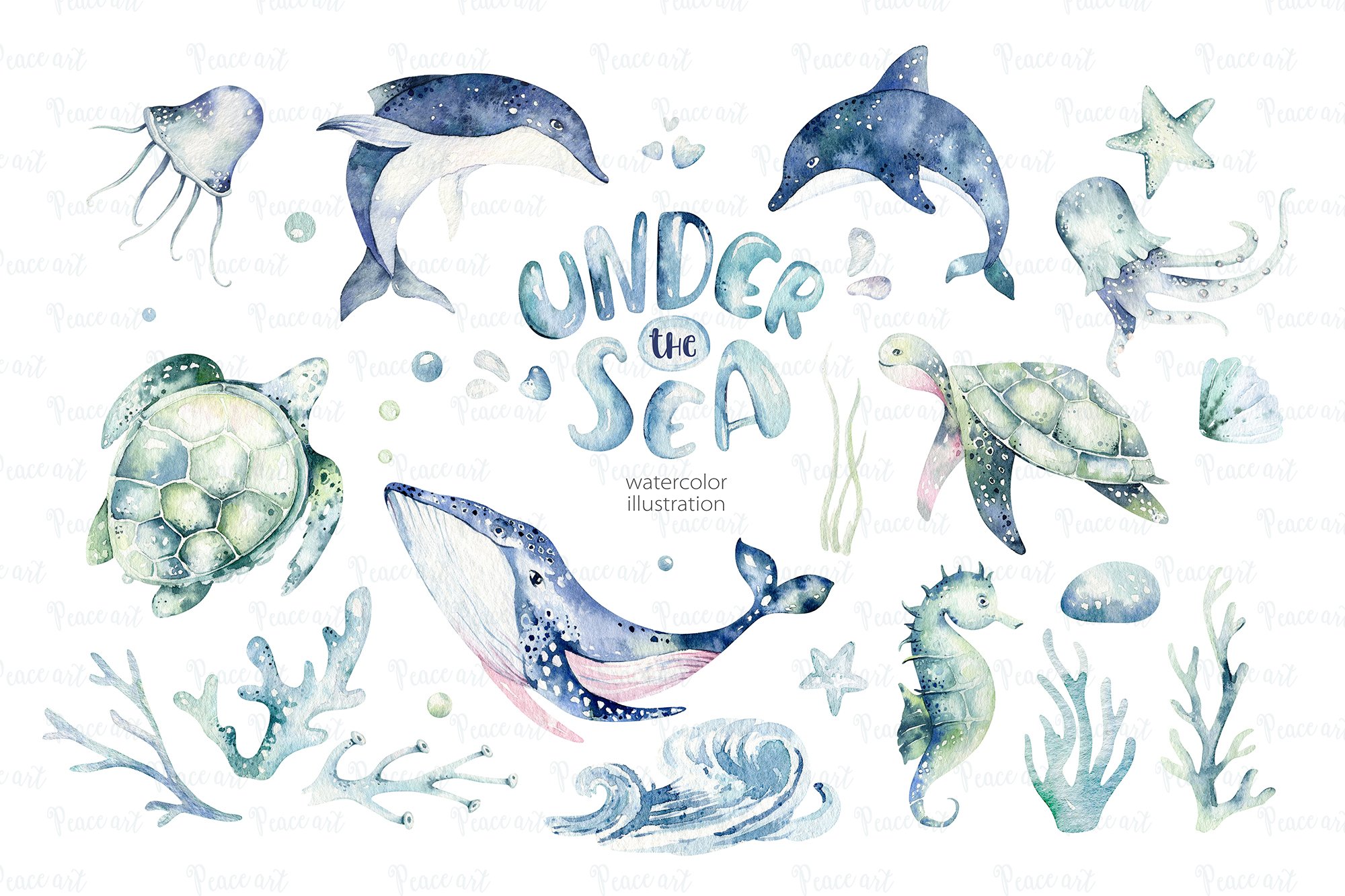Under The Sea Watercolor Set - Undersea World