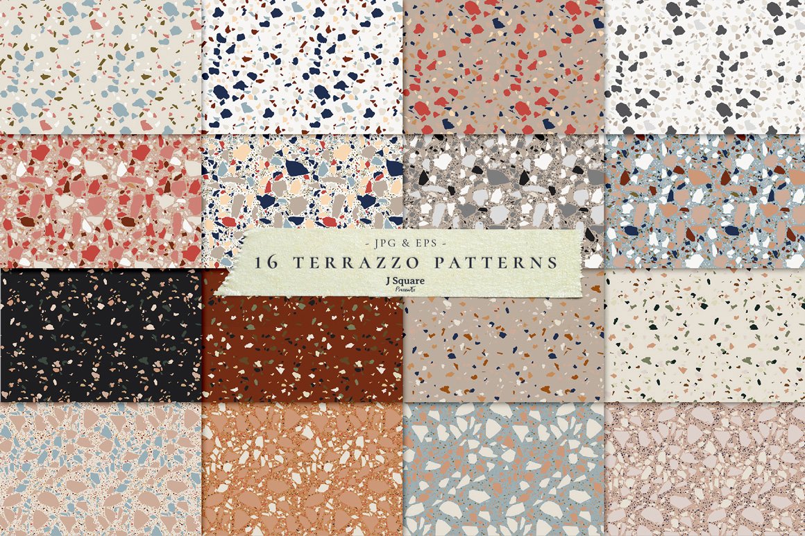 16 Terrazzo Seamless Patterns