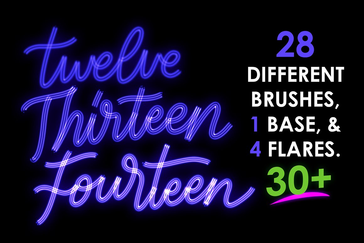 30+ Procreate Neon Brushes