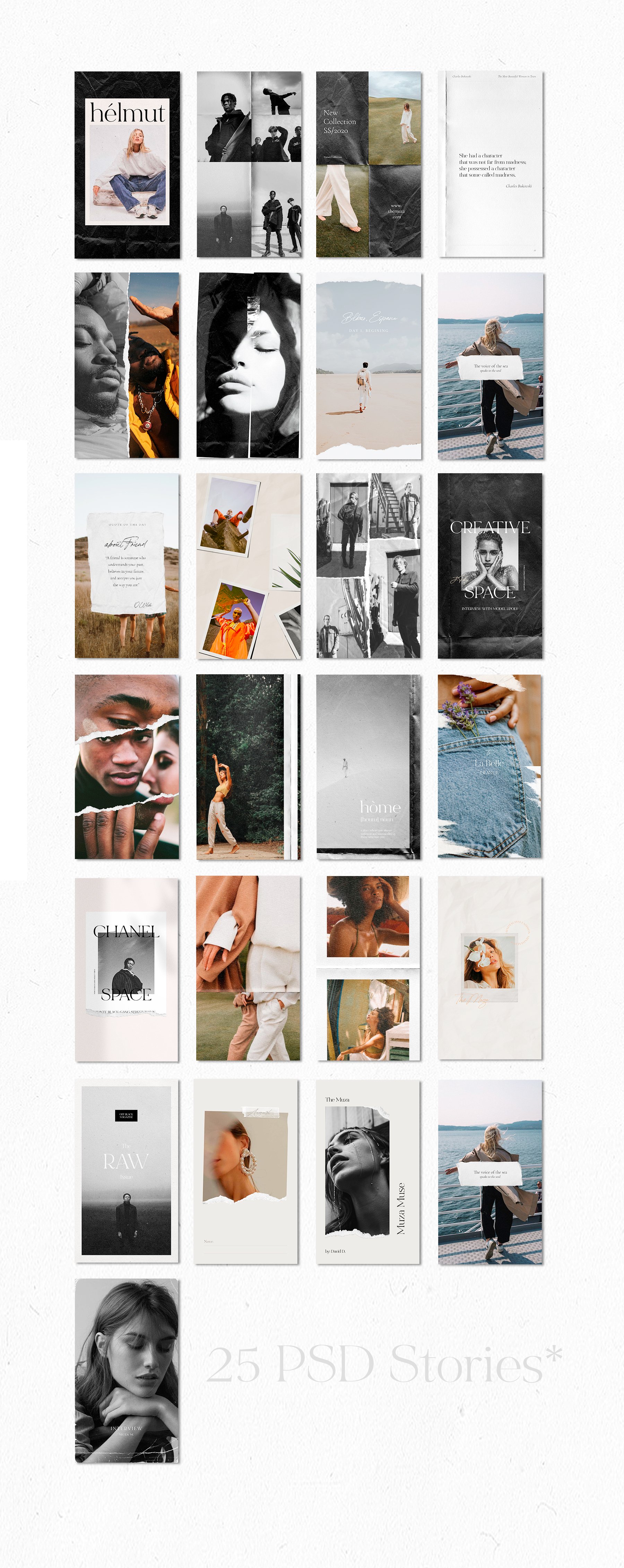 50 Paper Instagram Templates + Bonus