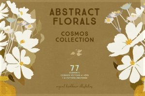 Abstract Florals Cosmos Collection Illustrations