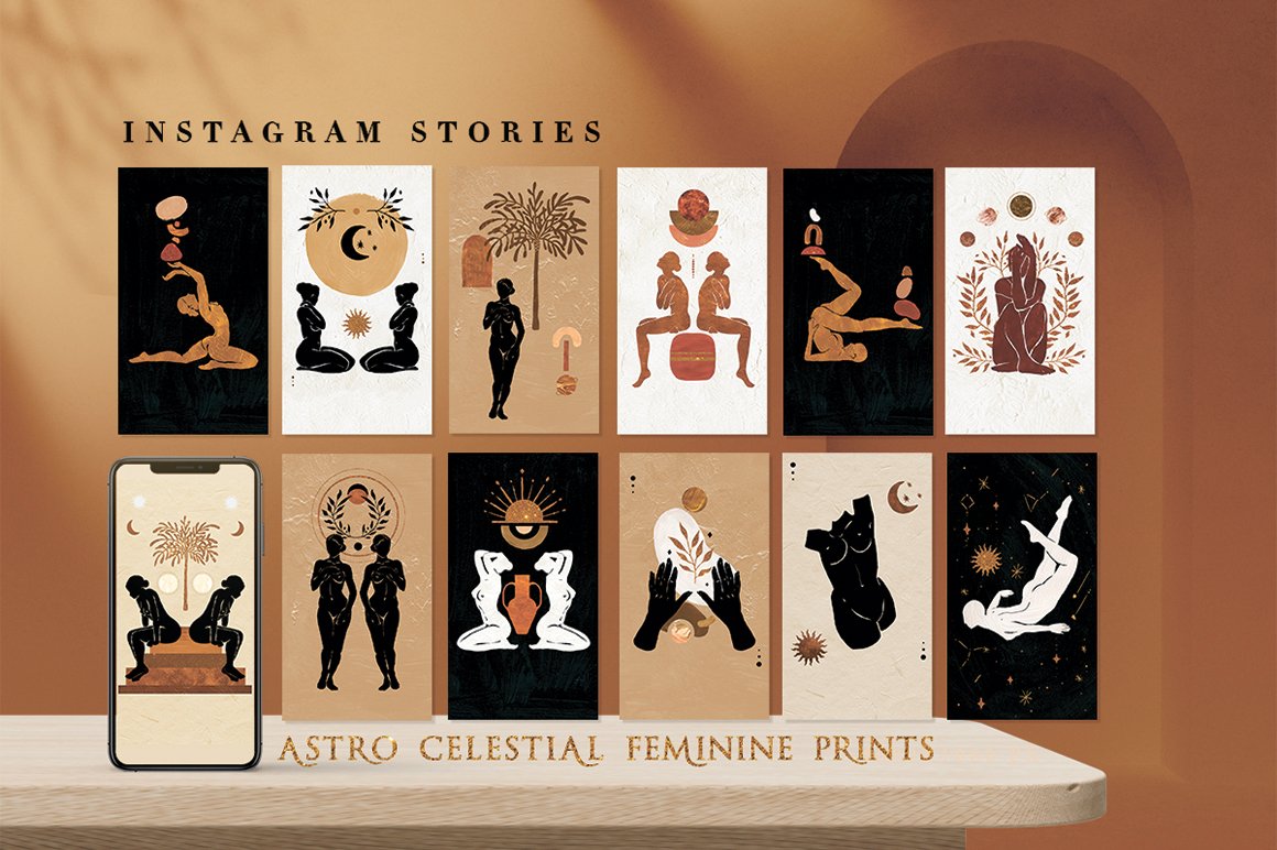 Astro Celestial Feminine Prints