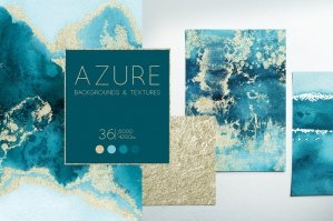 Azure Turquoise & Gold Backgrounds
