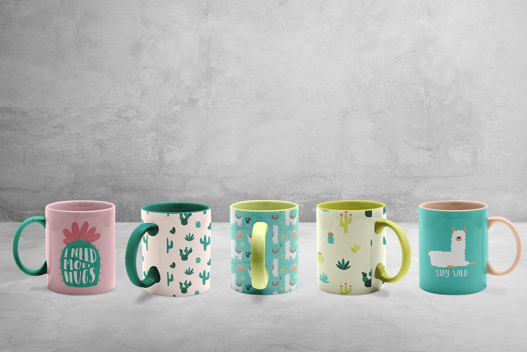 Ceramic Coffee Mugs Mockup Set