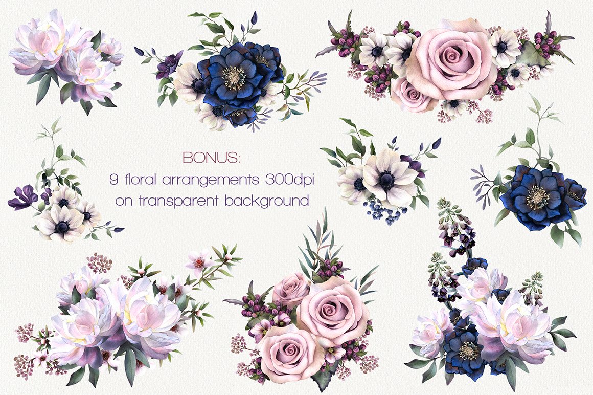Full Bloom Watercolor Patterns Collection