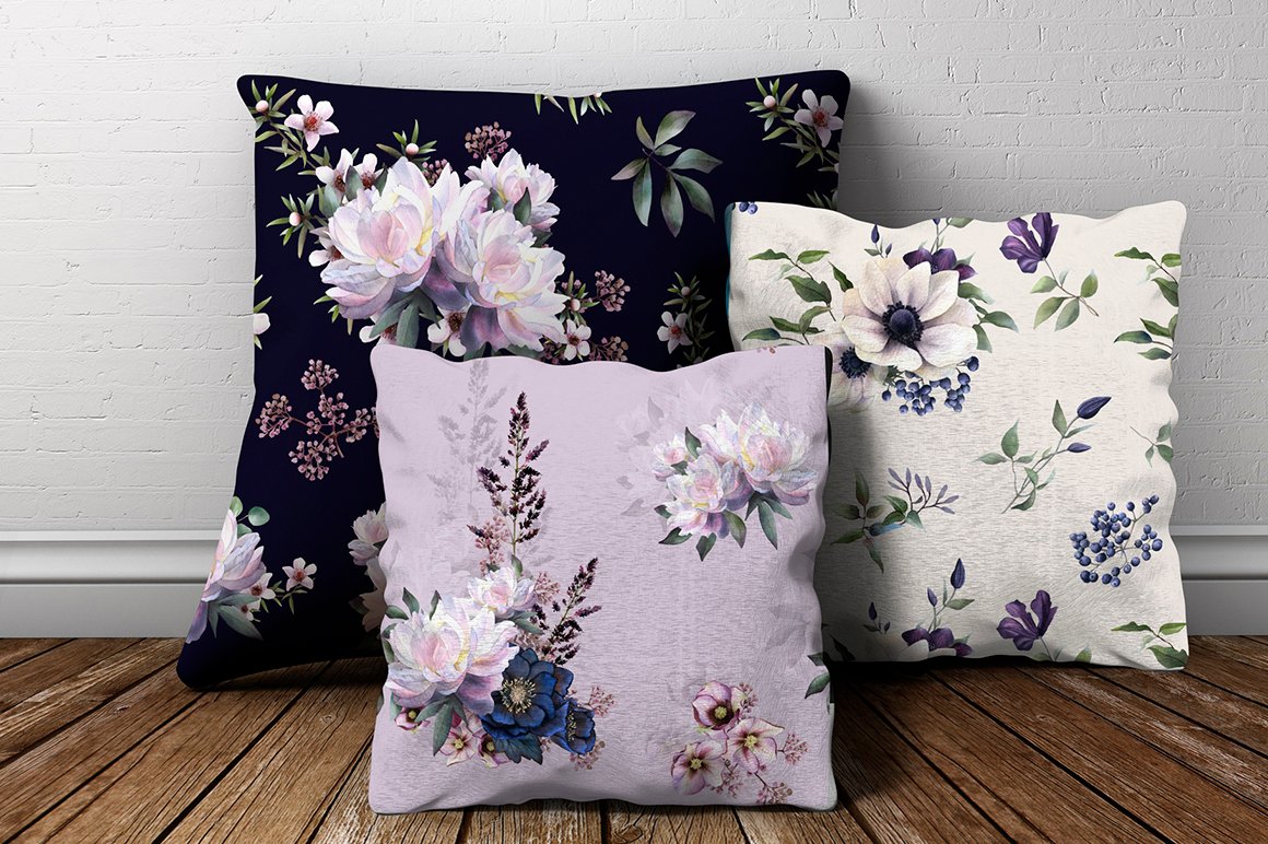 Full Bloom Watercolor Patterns Collection