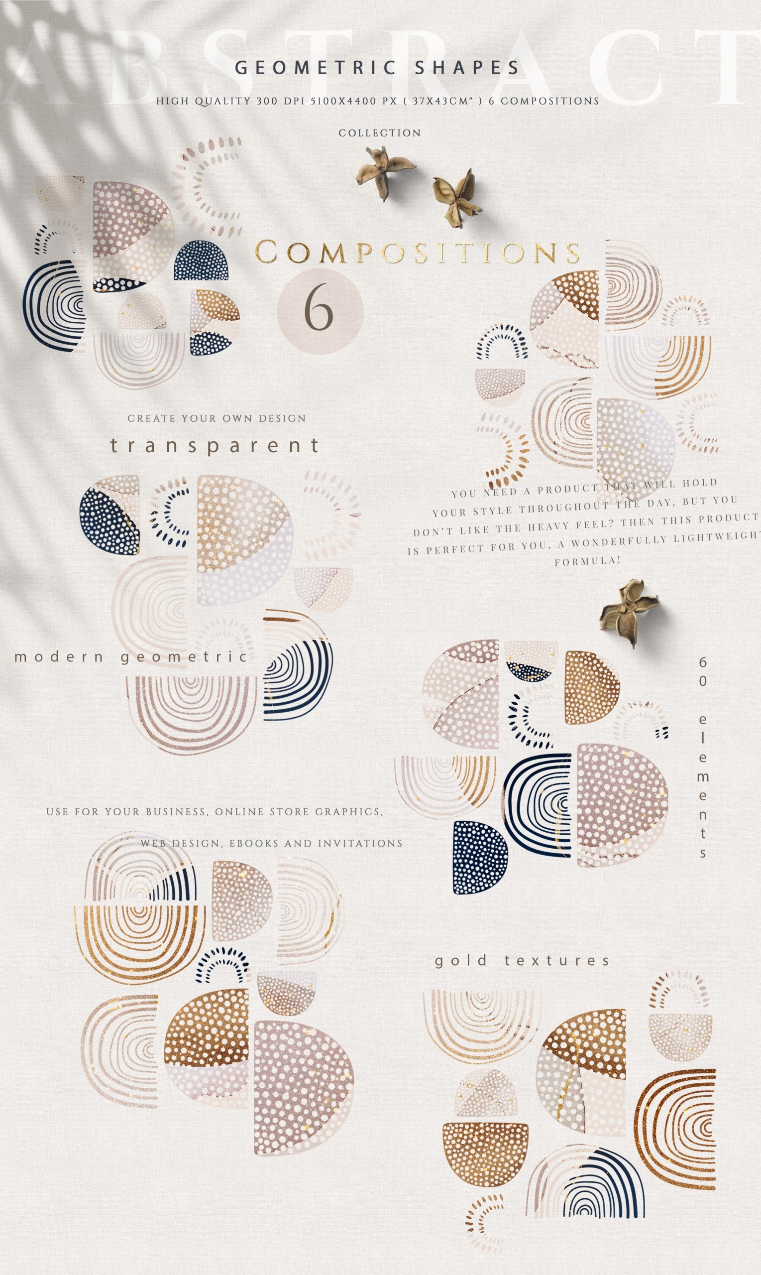 Geometric Abstract PNG Shapes