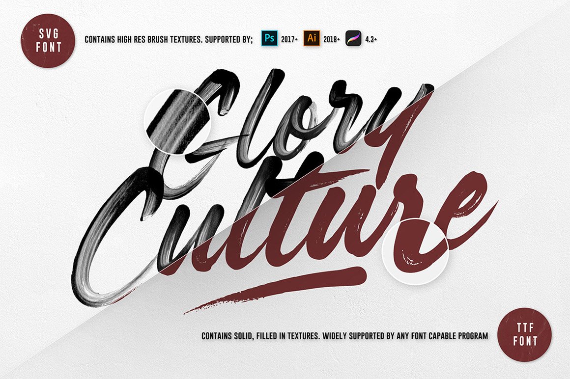Glory Culture SVG Font + Extras