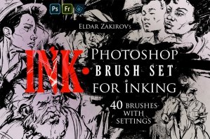 INK 40 Photoshop Brushes