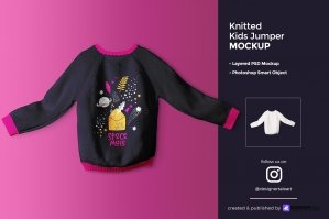 Knitted Kids Jumper Mockup