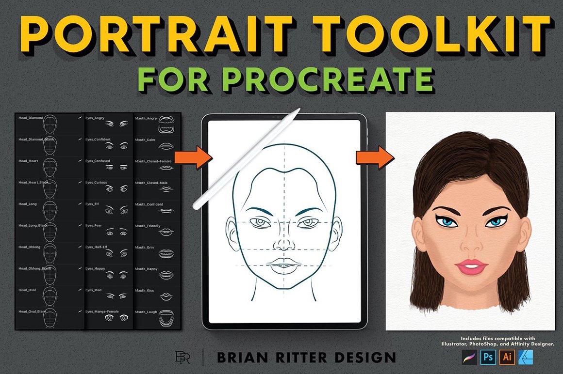 8 Best Portraits, People and Character Drawing Toolkits for Procreate