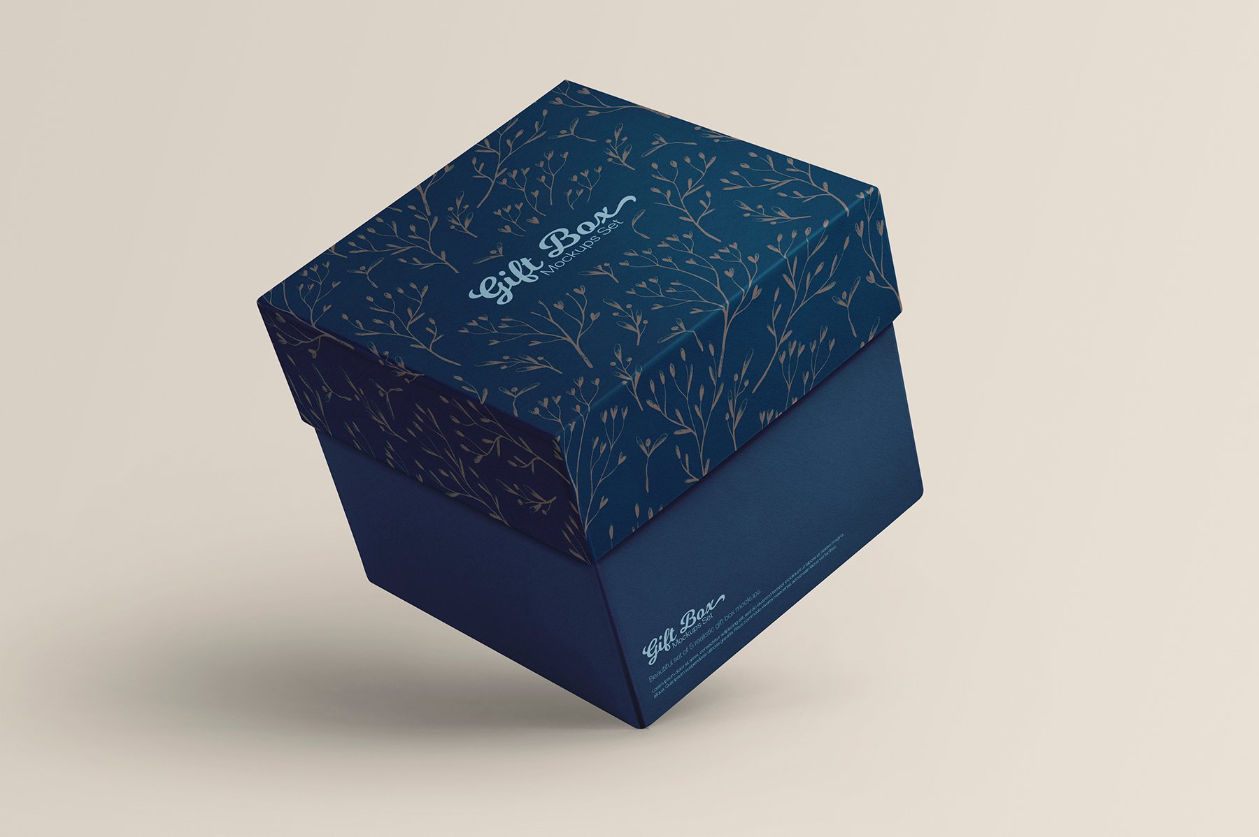 Square Gift Box Mockups Set 3