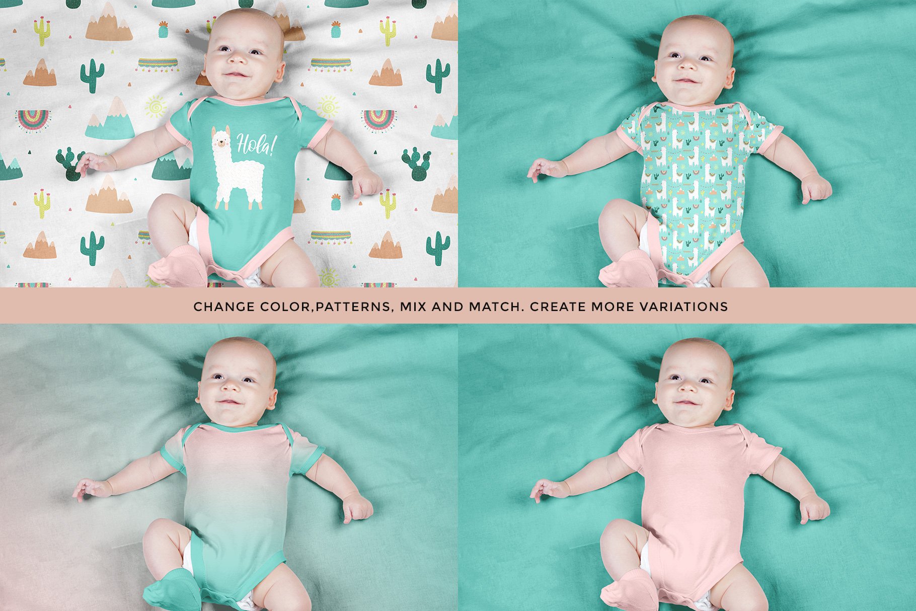 Top View Newborn Baby Outfit Mockup