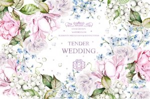 Watercolor Wedding Tender Flowers