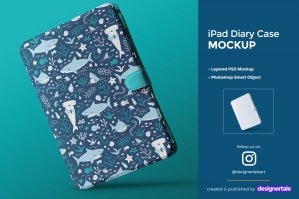 iPad Diary Case Mockup