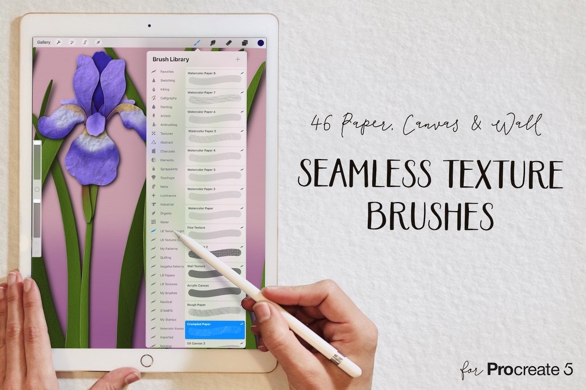 46 Seamless Paper Texture Brushes for Procreate 5