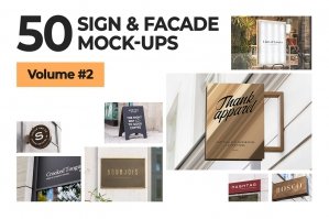 50 Sign Facade Signboard Logo Mockups 2