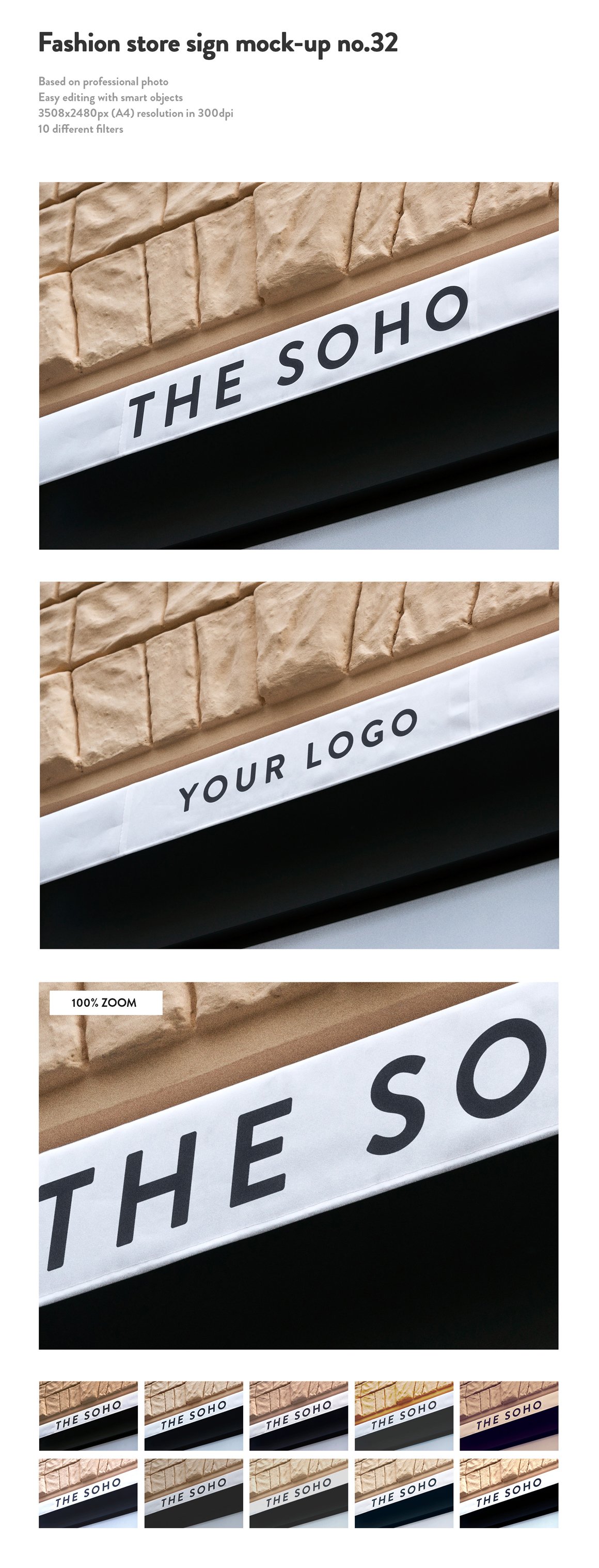 50 Sign Facade Signboard Logo Mockups