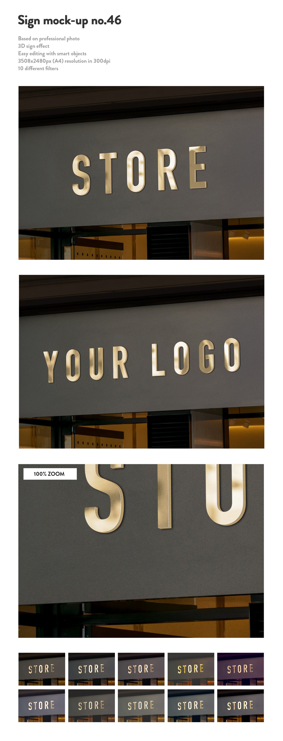 50 Sign Facade Signboard Logo Mockups