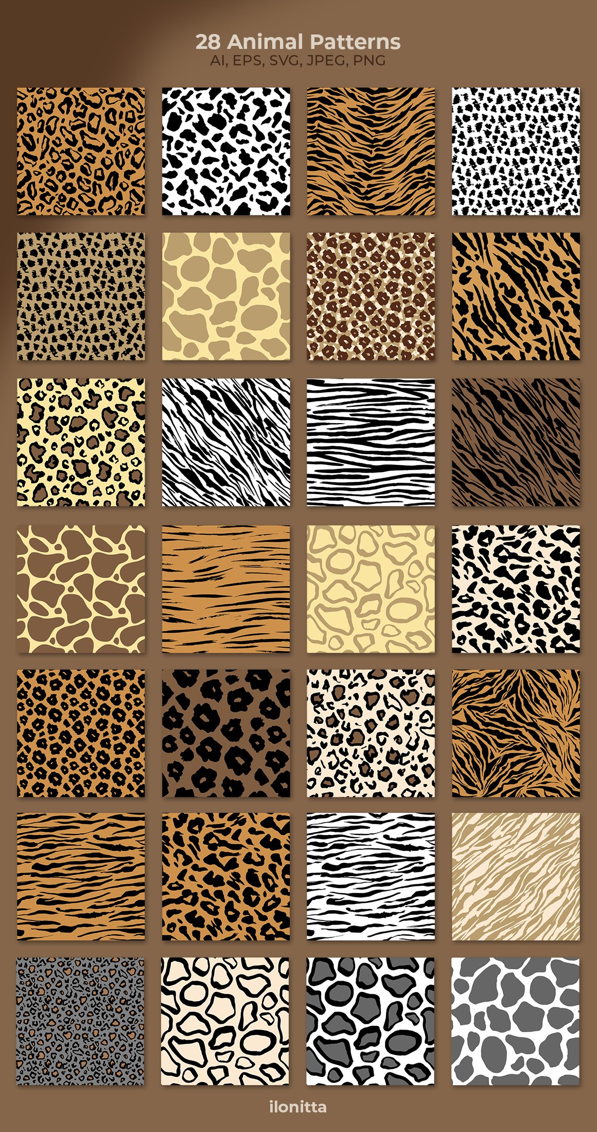 Wild Animal Skin Seamless Vector Pattern Design