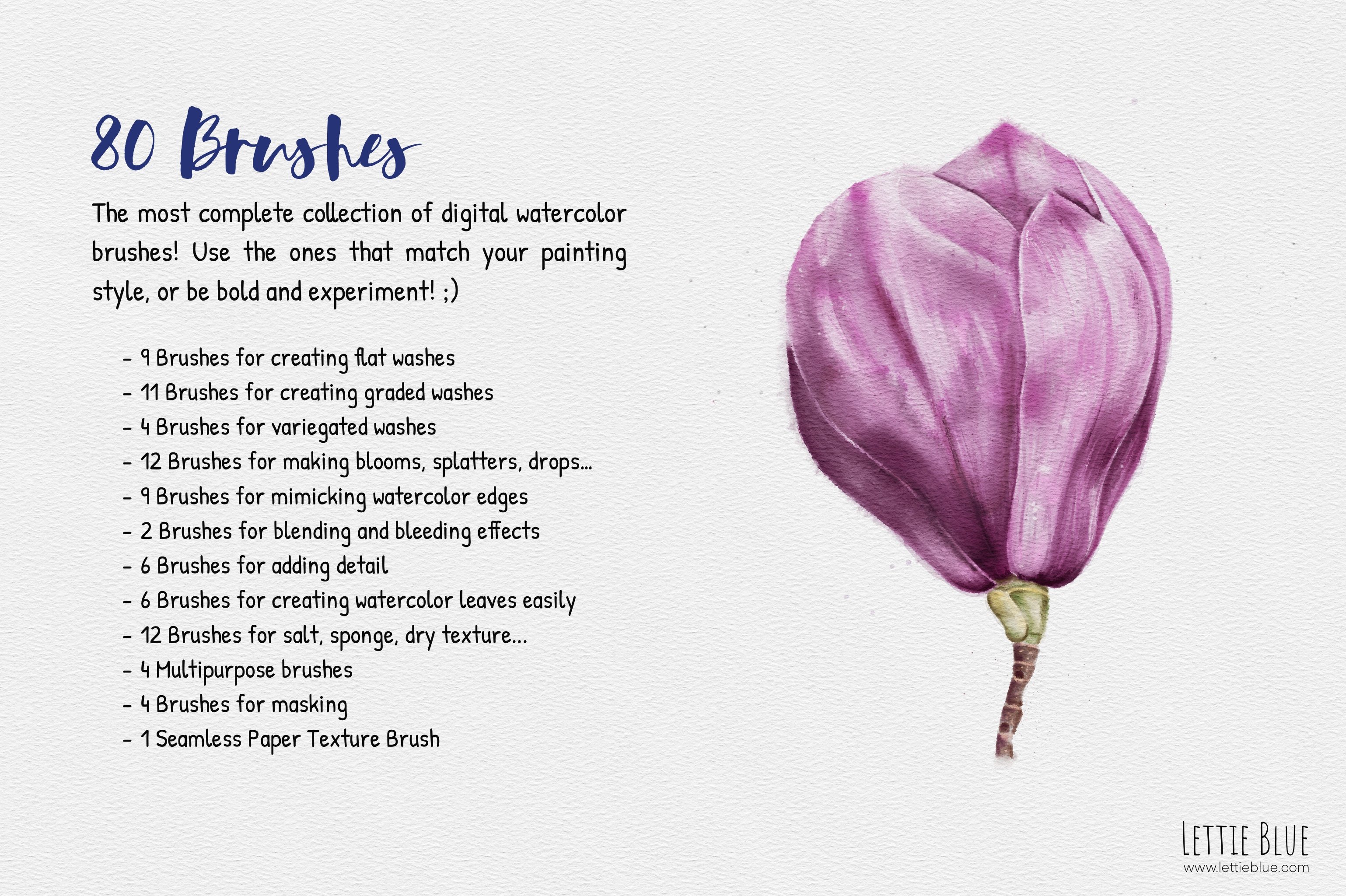 79 Realistic Watercolor Brushes for Procreate 5