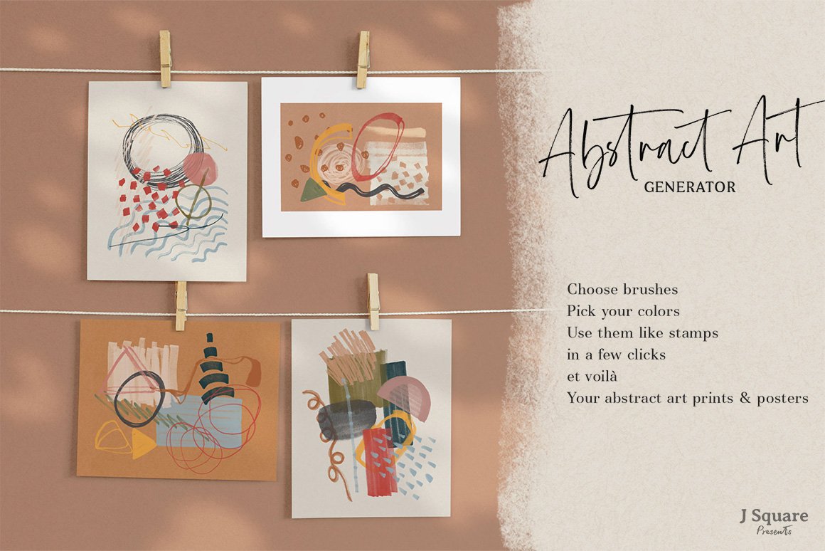 Abstract Art Generator - .PSD Brushes & More