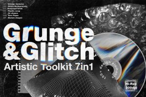 Grunge & Glitch Artistic Toolkit 7in1