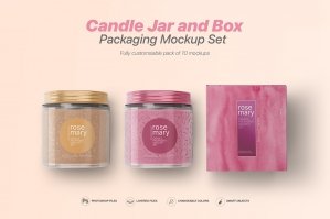 Candle Jar and Box Mockup Set