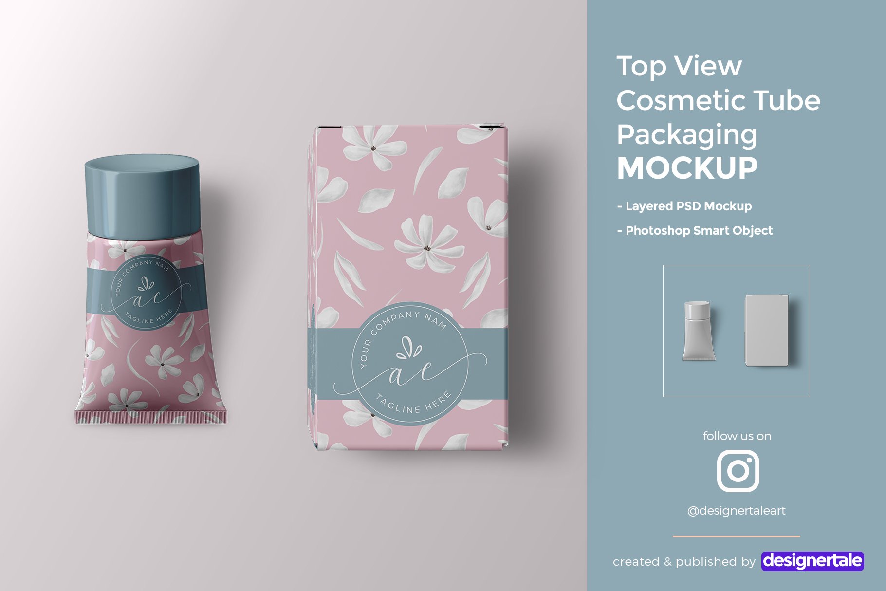 Cosmetic Tube Packaging Mockup