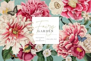 Fairy Garden Vintage Floral Patterns