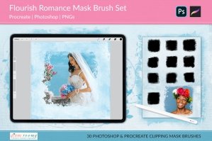 Flourish Romance Overlay Masks Brush Set