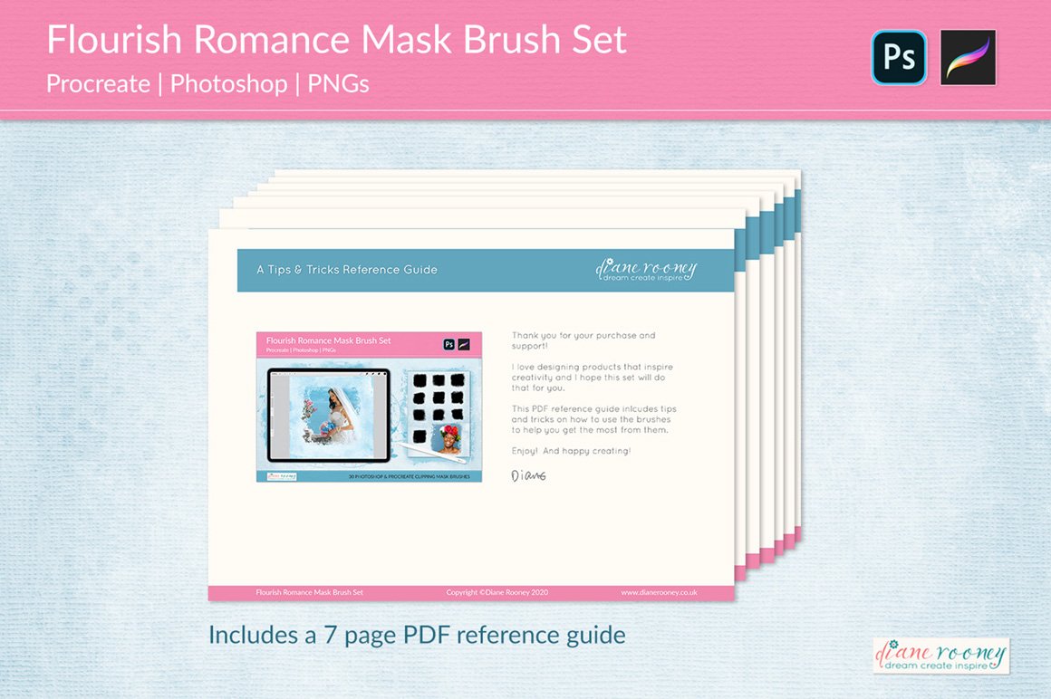 Flourish Romance Overlay Masks Brush Set