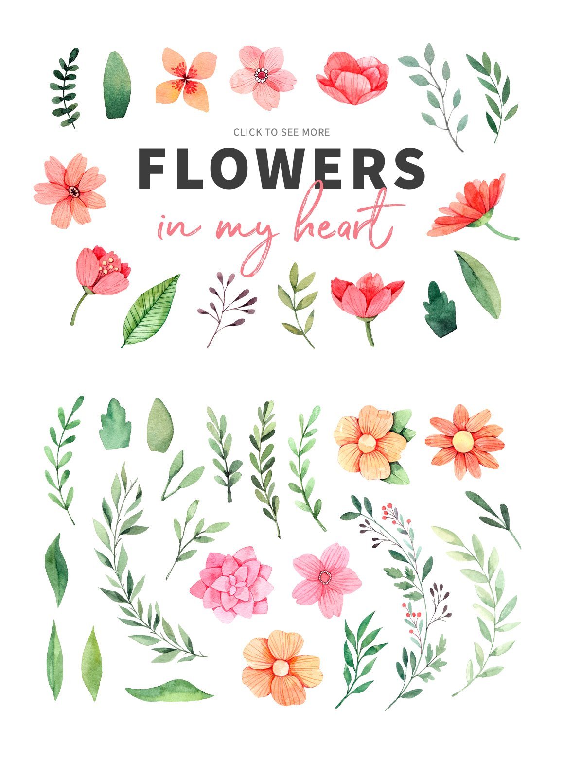 Flowers In My Heart Watercolor Set