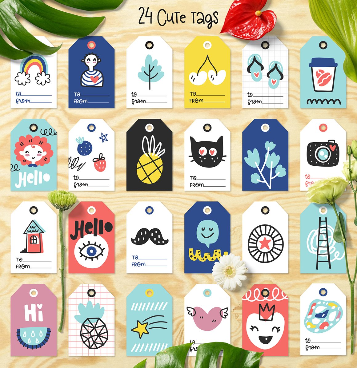 Hello Summer Doodles - Clipart and Patterns Set