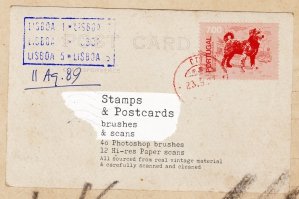 Vintage Stamps Brushes & Paper Scans