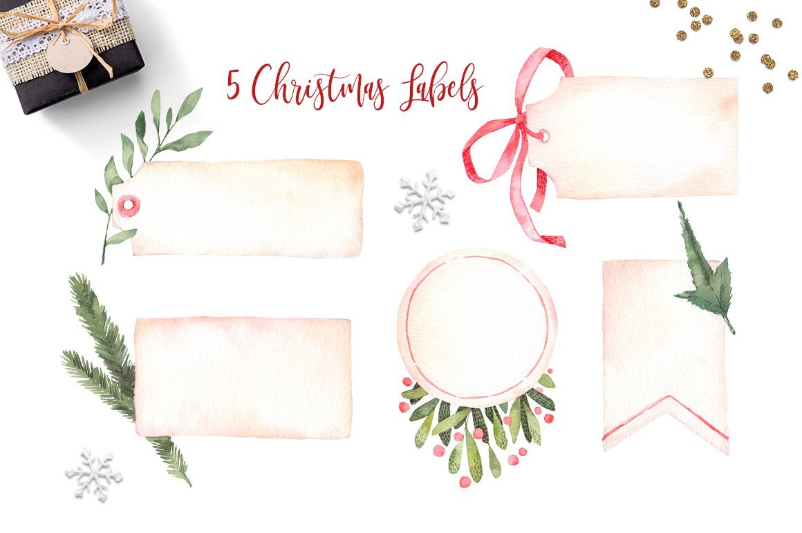 Watercolor Christmas Decorations