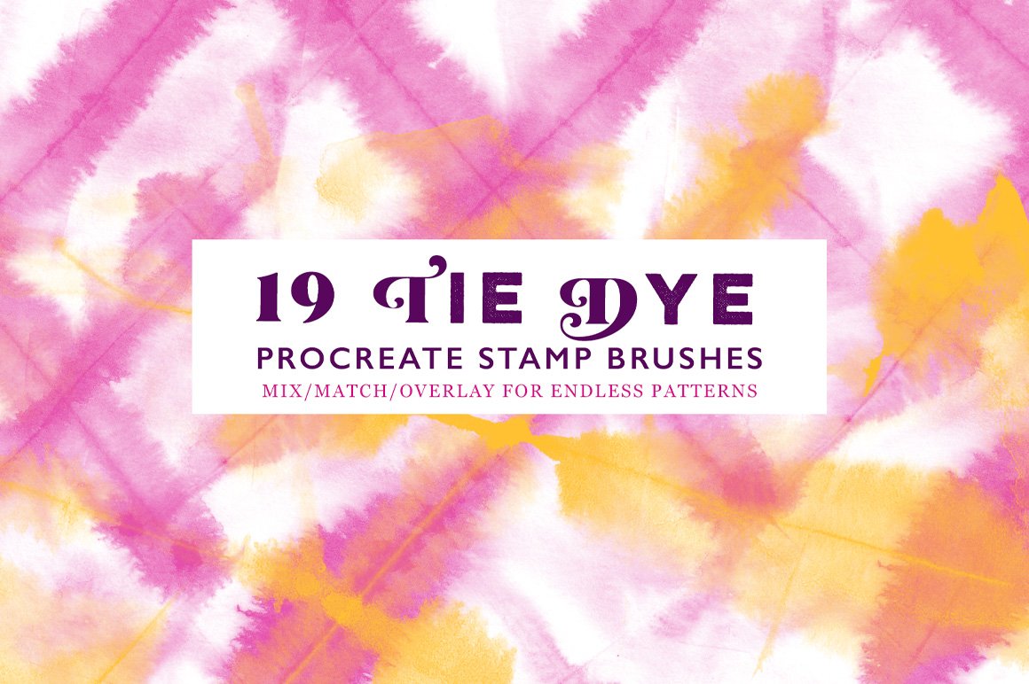 19 Tie Dye Procreate Stamp Brushes