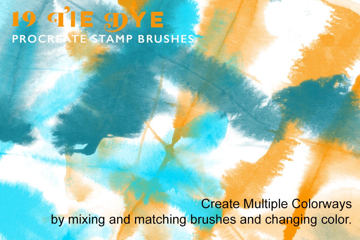 19 Tie Dye Procreate Stamp Brushes