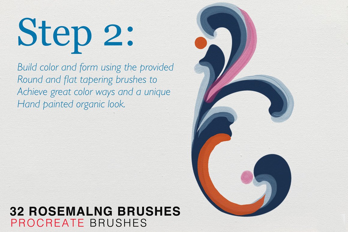 32 Procreate Rosemaling Brushes