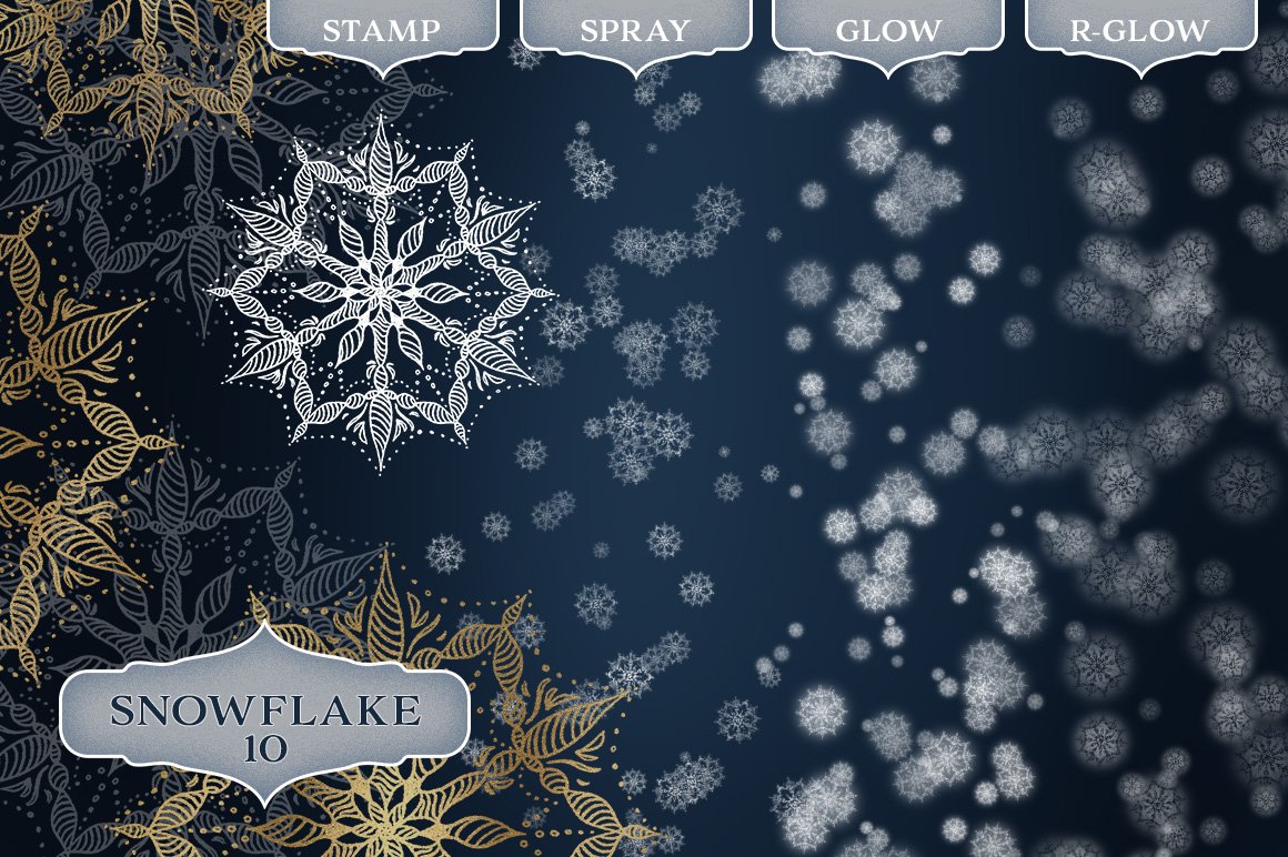 48 Dynamic Snowflake Brushes for Procreate