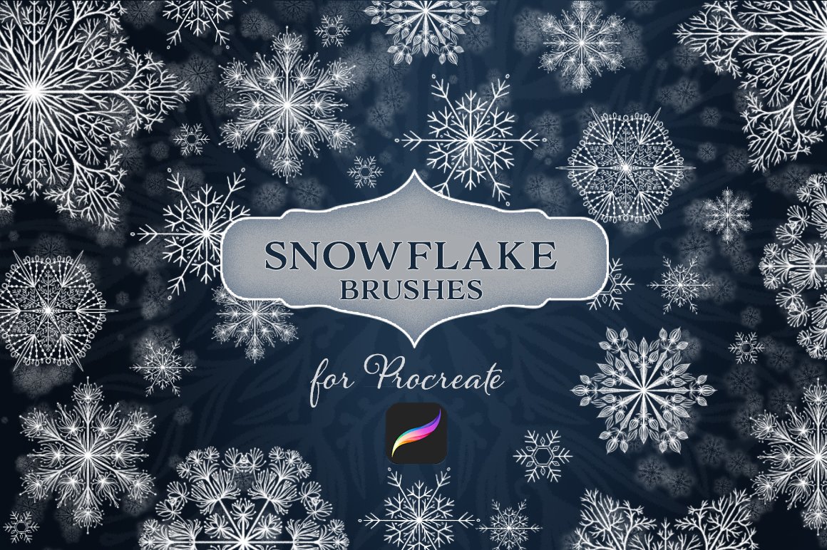 48 Dynamic Snowflake Brushes for Procreate