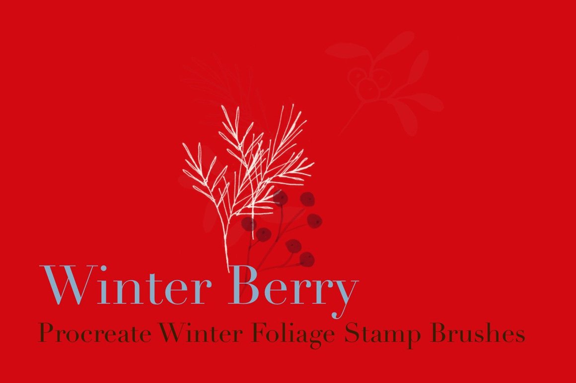 60 Procreate Winter Berry Brushes