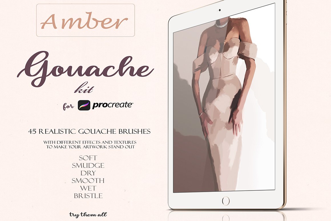 Amber Gouache Kit for Procreate