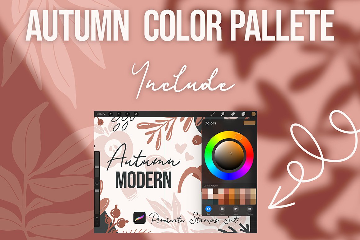 Autumn Modern Shapes Stamps Pack for Procreate