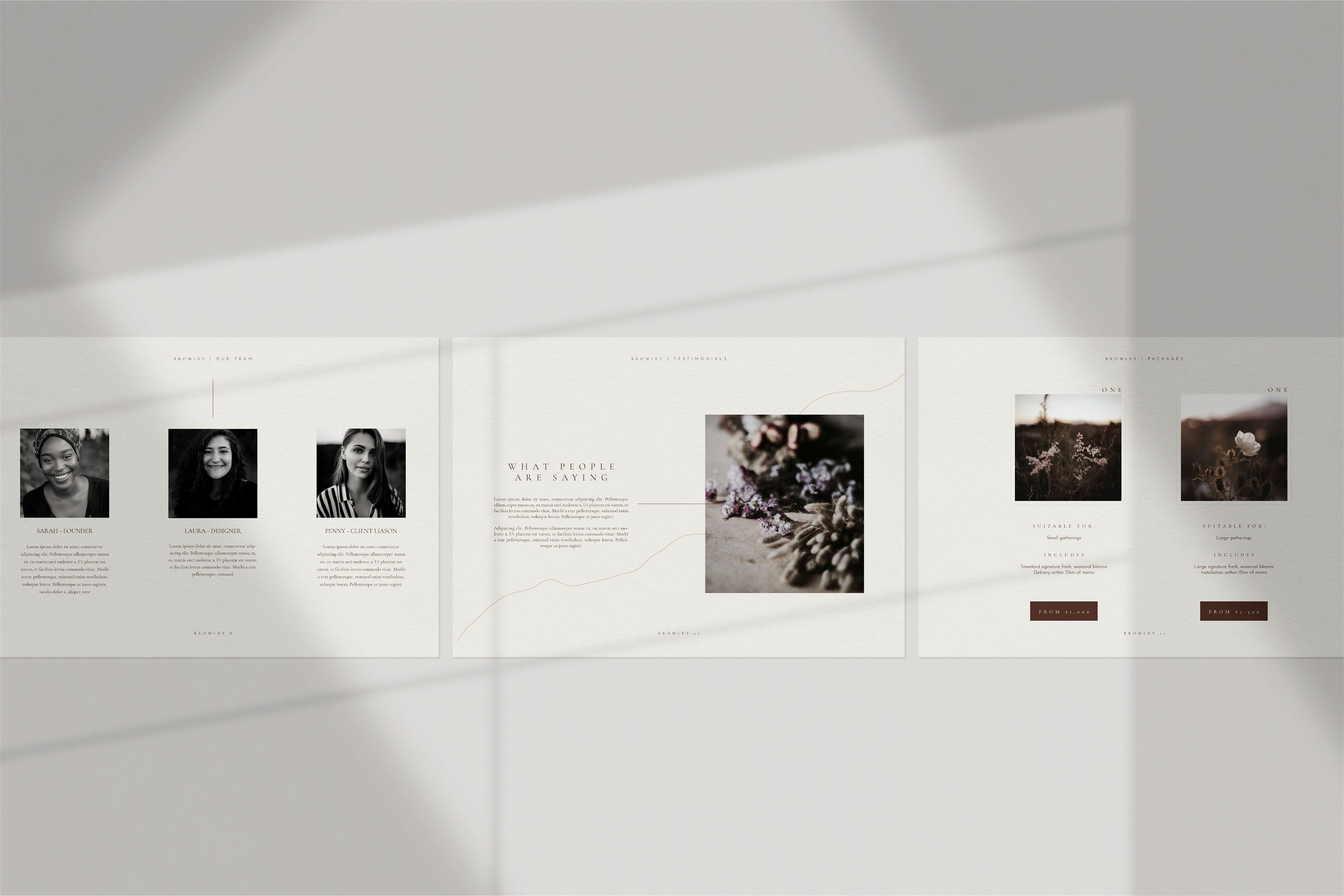 Bromley Minimalist Pricing and Packages Template