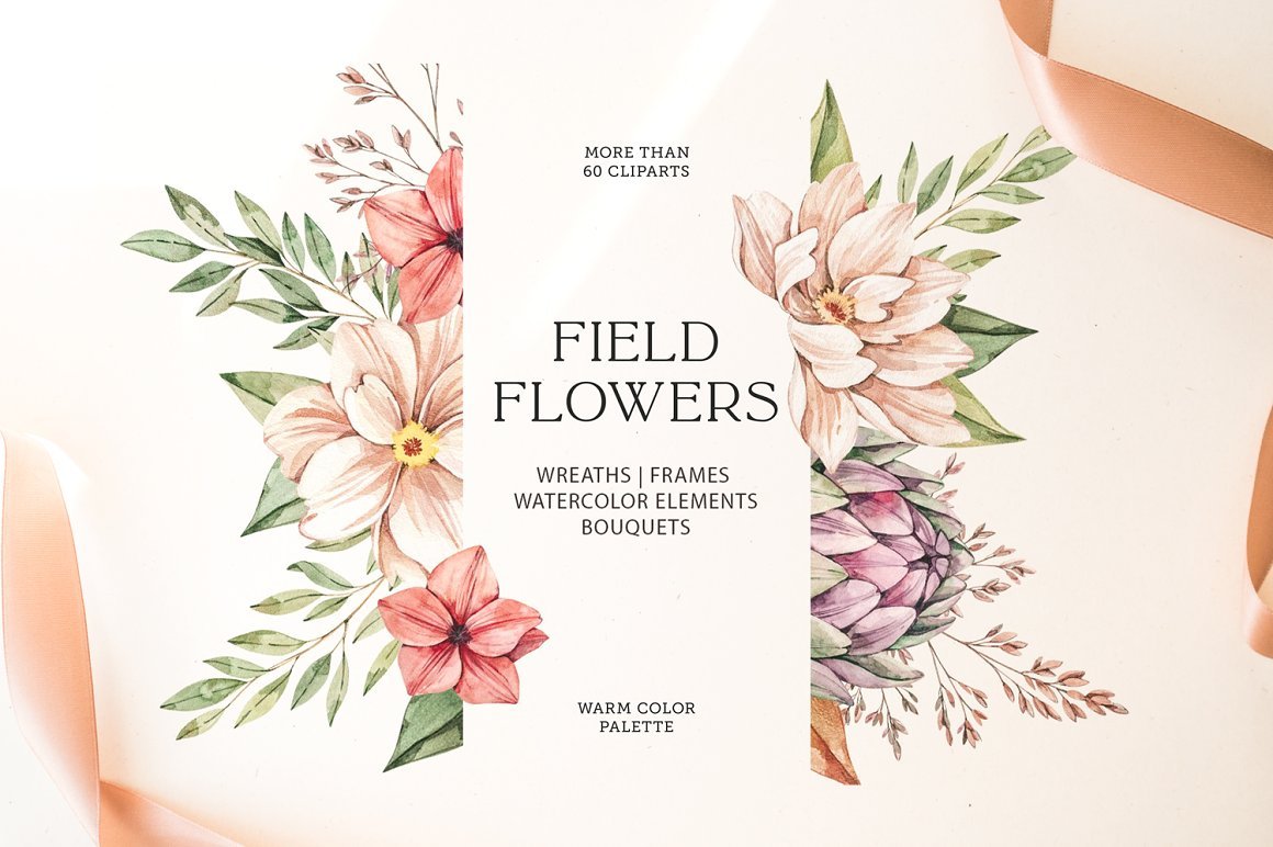 Field Flowers -  Watercolor Floral Set