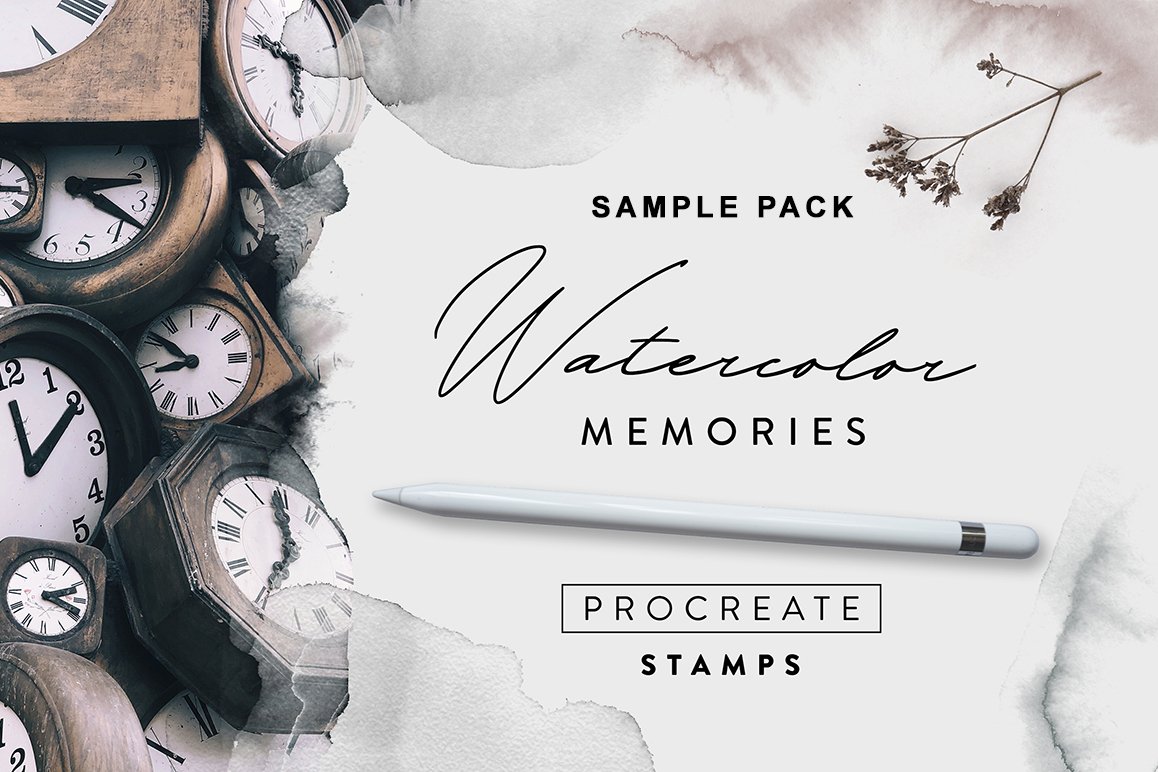 HOMwork Freebie: Watercolor Memories – Procreate Stamps