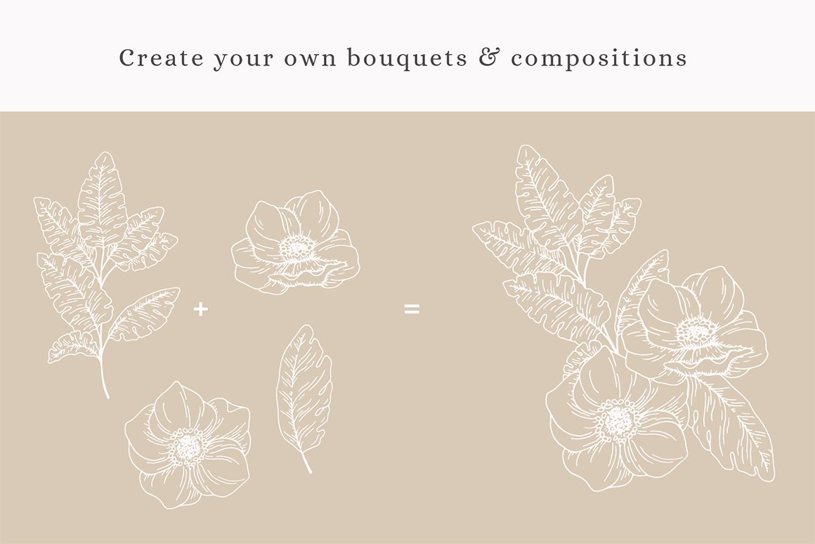 Hellebore Bouquet Floral Vector Illustrations